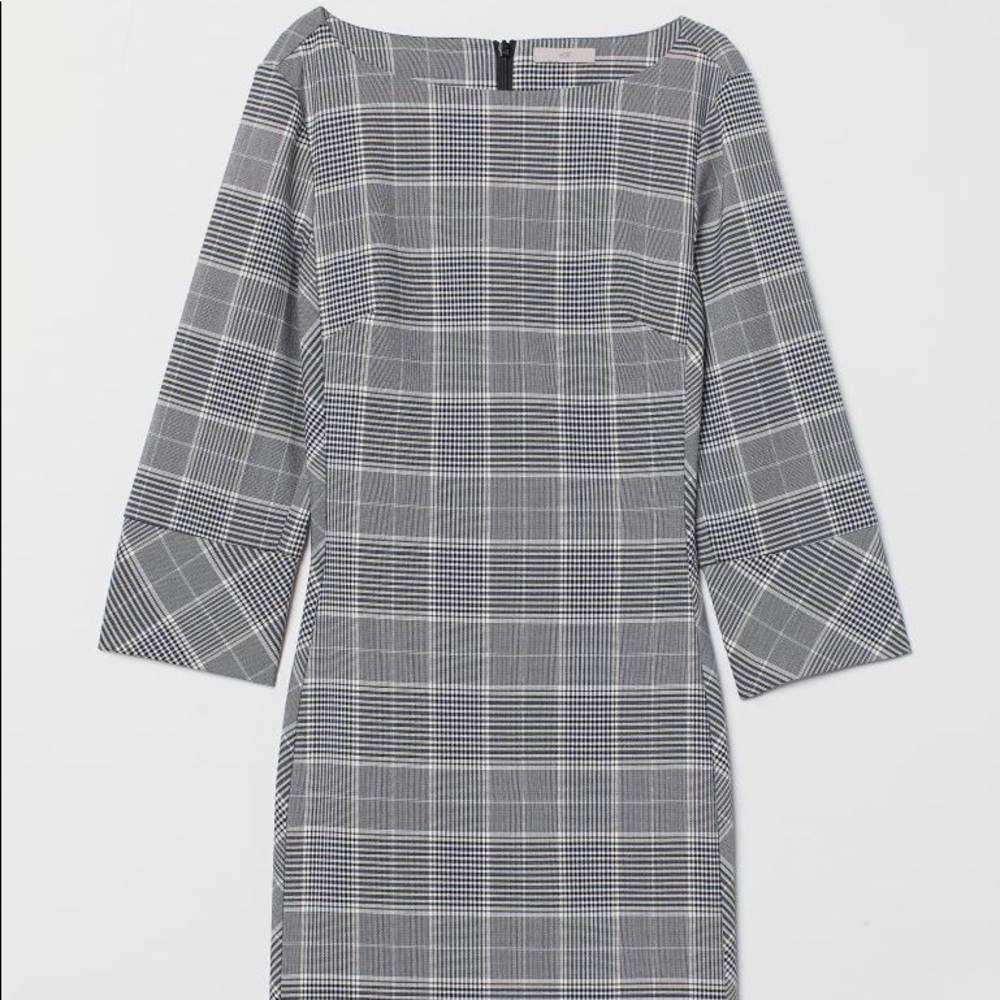 H&M black & white checkered dress